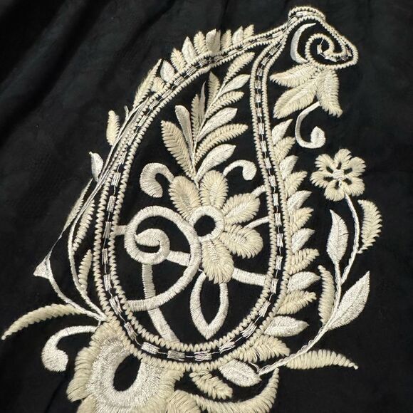 Anthropologie Felicity Embroidered Maxi Dress Women’s Size Small Black/Ivory - Picture 9 of 14